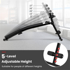 HAOYYE Sit-Up Bench Exercise Equipment, Adjustable Abdominal Workout Bench for Home and Gym Use, Durable Steel Frame with Comfortable Padding, Multi-Position Design for Core Strengthening and Fitness Training