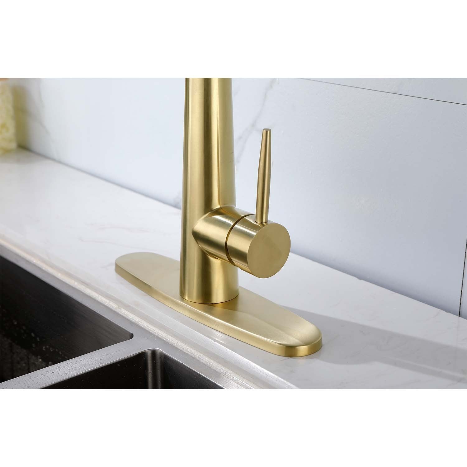 HAOYYE Kitchen Faucet with Pull Down Sprayer Sturdy Space-Saving Heavy Duty Modern Design Adults Dorm Room Easy Assembly Bedroom Furniture