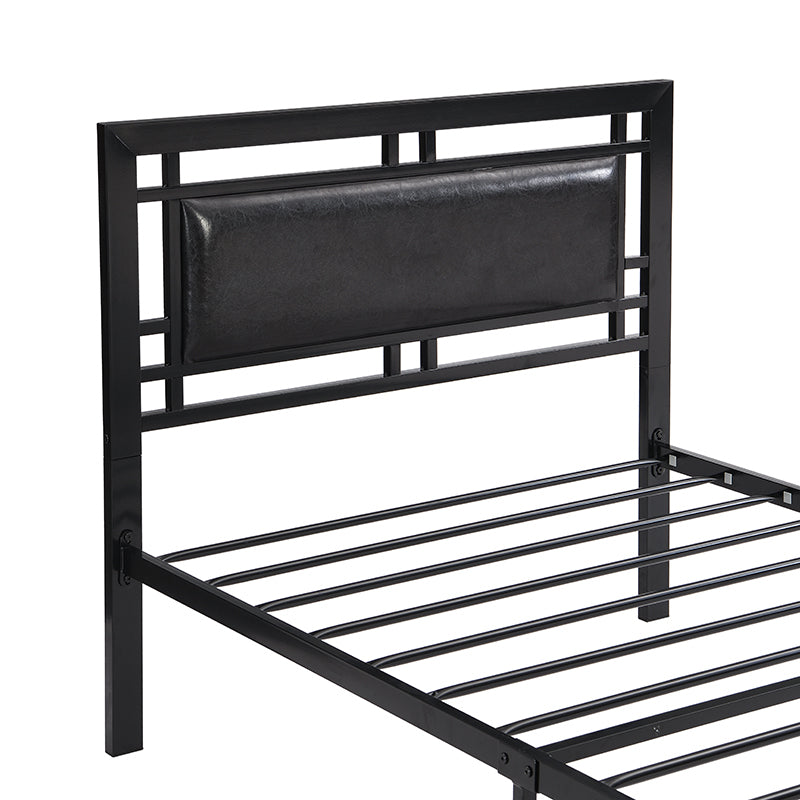 HAOYYE Twin Size metal bed Sturdy System Metal Bed Frame ,Modern style and comfort to any bedroom ,black Space-Saving Heavy Duty Modern Design Adults Dorm Room Easy Assembly Bedroom Furniture