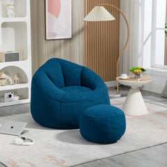 HAOYYE Bedding Bean Bag Sofa Chair High Pressure Foam Bean Bag Chair Adult Material with Padded Foam Padding Compressed Bean Bag With Footrest Sturdy Space-Saving Heavy Duty Modern Design Adults