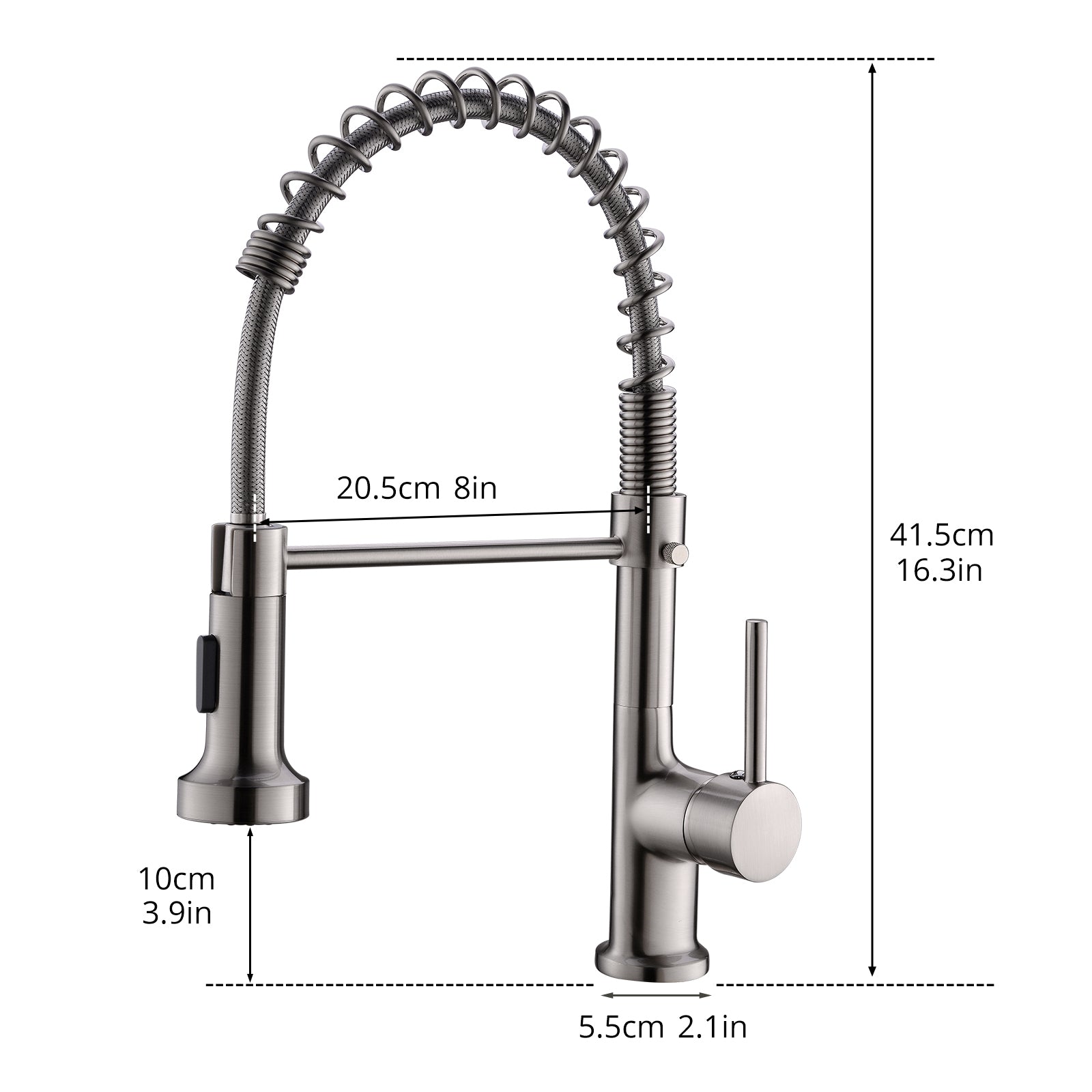 Haoyye Commercial Kitchen Faucet with Pull Down Sprayer, Single Handle Gooseneck Faucet with Dual Spray Modes and 360° Swivel, Heavy Duty Brass Design for Farmhouse, RV, Restaurant, or Utility Sink, Space-Saving and Easy to Install