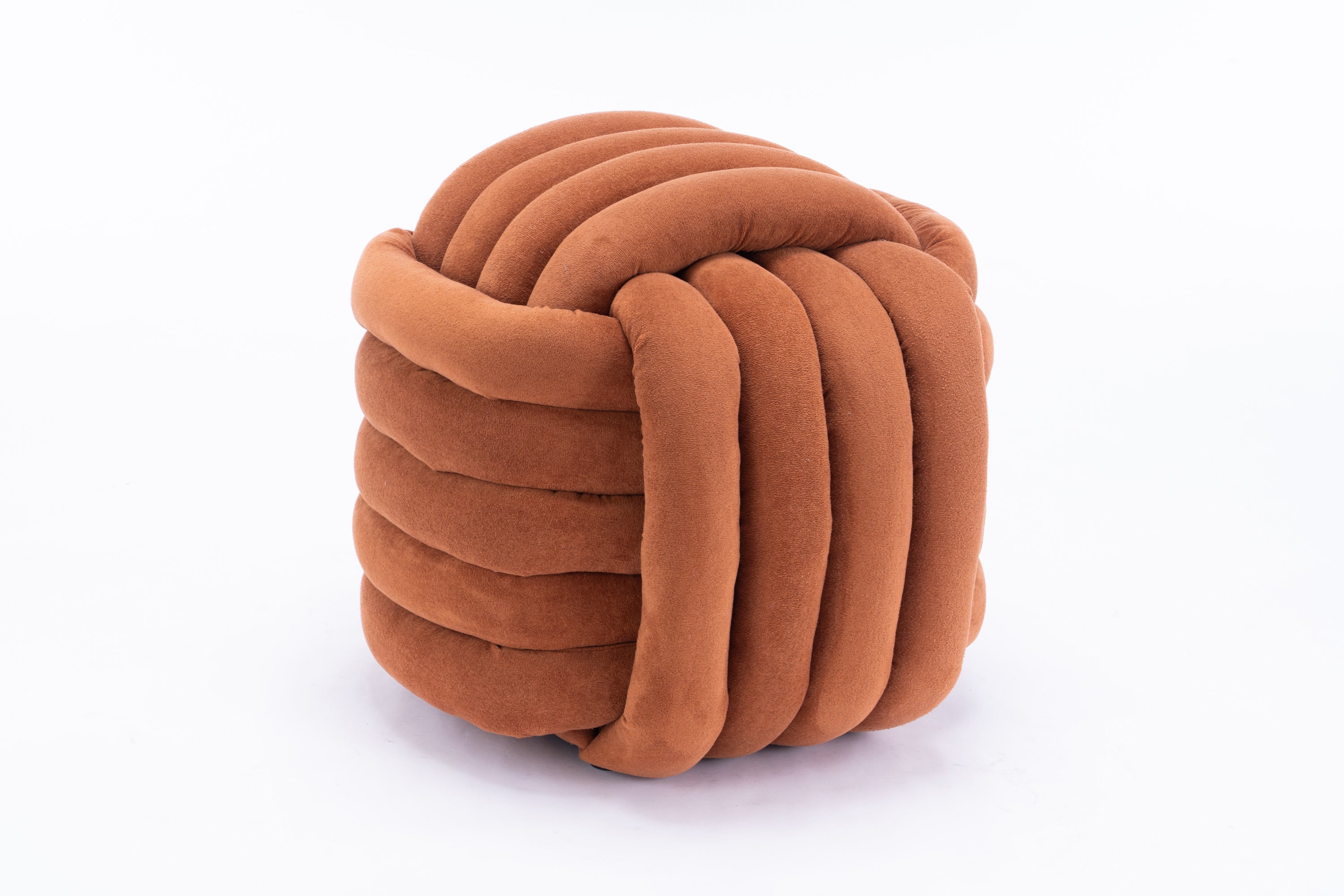 Haoyye Modern Chenille Fabric Knot Design Ottoman Makeup Stool Footstool, Comfortable and Stylish Seat, Perfect for Living Room and Bedroom, Space-Saving Heavy Duty Construction, Durable Furniture for Adults Dorm Room