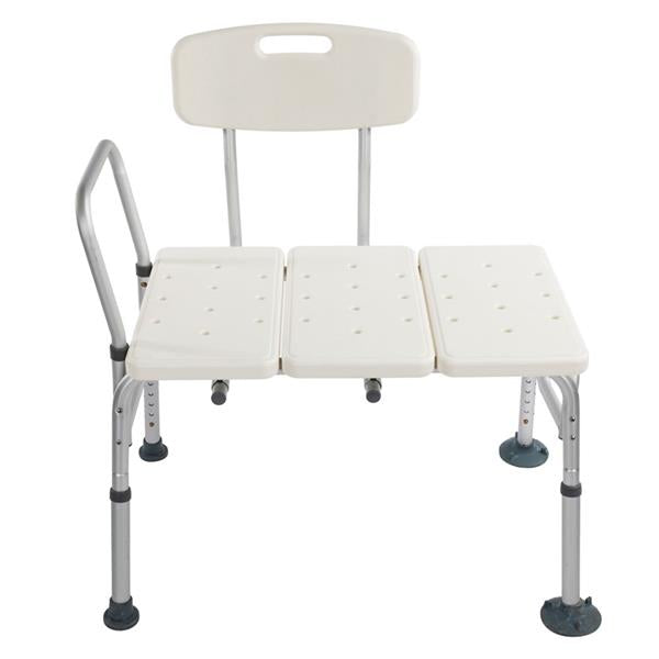 HAOYYE Medical Bathroom Safety Shower Chair Tub Transfer Bench with Back and Handle Wide Non-Slip Seat Adjustable Height Lightweight Aluminium Alloy Bath Stool for Seniors Adults