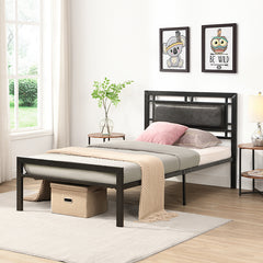 HAOYYE Twin Size metal bed Sturdy System Metal Bed Frame ,Modern style and comfort to any bedroom ,black Space-Saving Heavy Duty Modern Design Adults Dorm Room Easy Assembly Bedroom Furniture