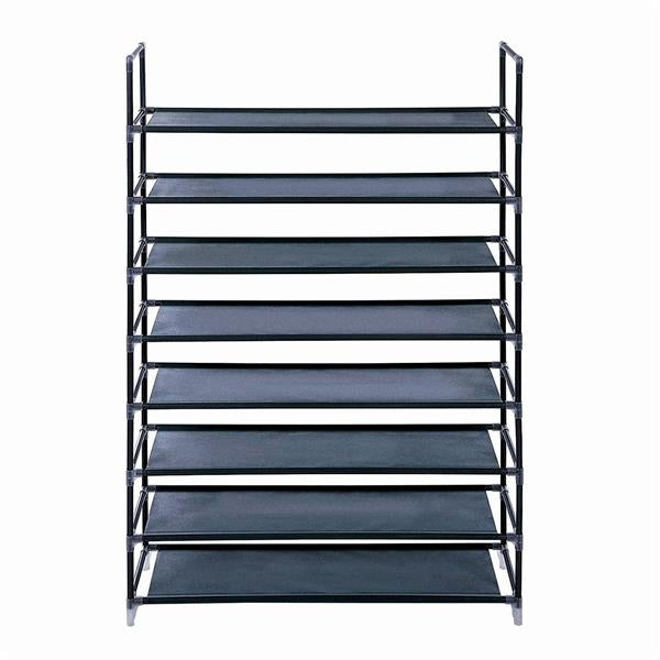 HAOYYE 8-Tier Shoe Rack, Ultra Large Capacity Non-Woven Fabric & Steel Shoe Organizer, Durable Space-Saving Storage Solution, Modern Stylish Design for Home Entryway, Versatile Use, Premium Quality Black