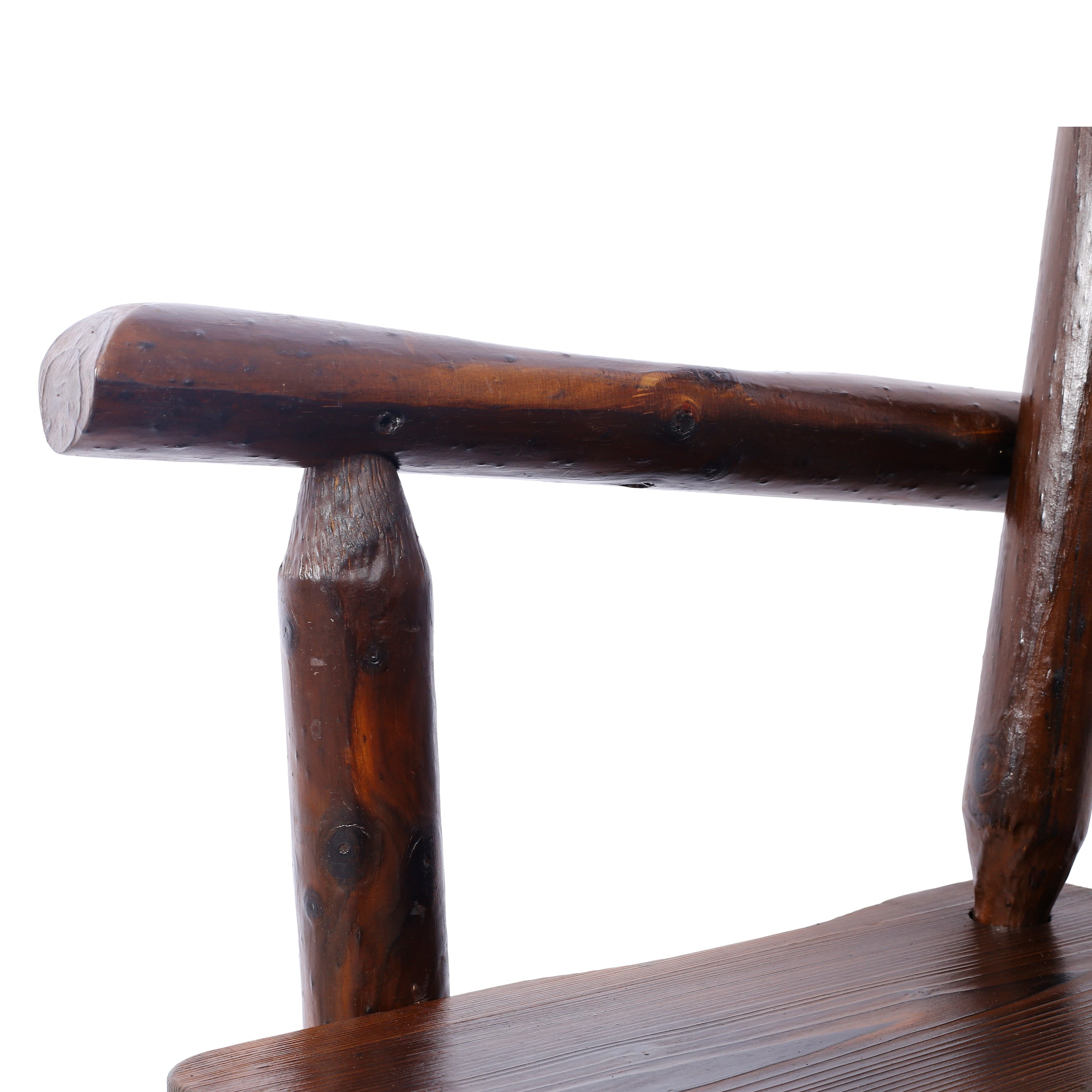HAOYYE Rustic Bar Stool - Fir Wood Construction, Chair with Footrest,Wide Armrest, Rustic Kitchen Stool, Tall Bistro Chair for Dining Room, Restaurant, Pub, 4-Foot,brown color Sturdy Space-Saving Heavy Duty