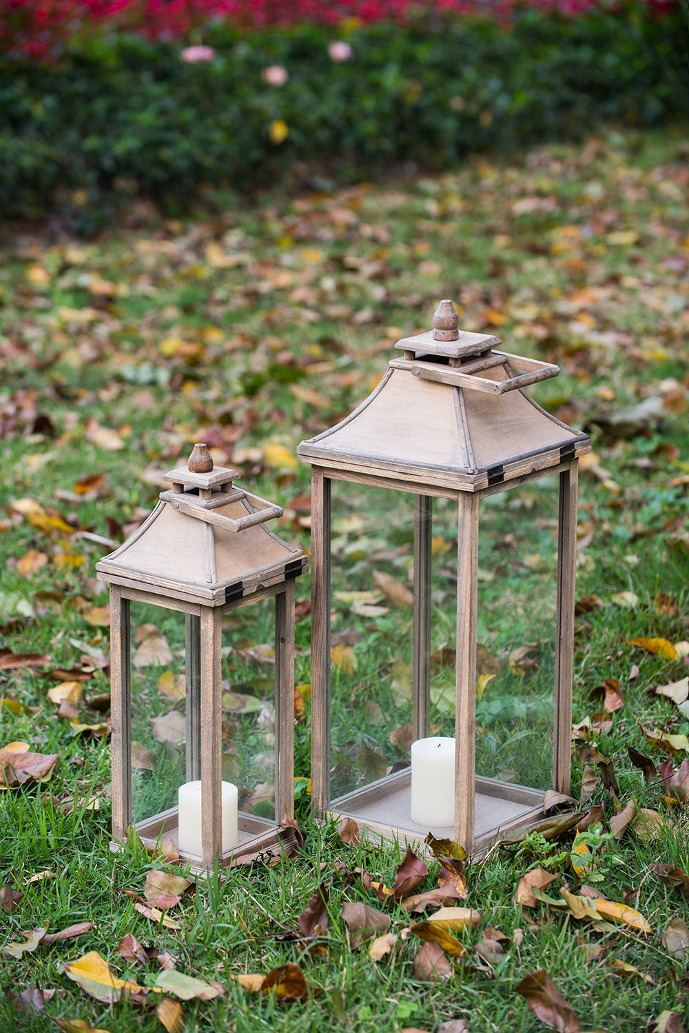 HAOYYE Wooden Candle Lantern Decorative, Hurricane Lantern Holder Decor for Indoor Outdoor, Home Garden Wedding Sturdy Space-Saving Heavy Duty Modern Design Adults Dorm Room Easy Assembly