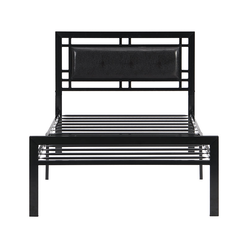 HAOYYE Twin Size metal bed Sturdy System Metal Bed Frame ,Modern style and comfort to any bedroom ,black Space-Saving Heavy Duty Modern Design Adults Dorm Room Easy Assembly Bedroom Furniture