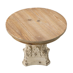 HAOYYE D10.5" x 7.5" Cake Stand, Wood Cake Plate with Magnesium Base Sturdy Space-Saving Heavy Duty Modern Design Adults Dorm Room Easy Assembly Bedroom Furniture