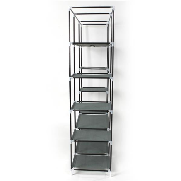 HAOYYE 5-Layer 12-Compartment Non-woven Fabric Wardrobe, Portable Closet in Gray, Durable Space-Saving Organizer, Modern Design, Versatile Storage Solution for Clothes, Shoes, and Accessories, Premium Quality, Stylish Look