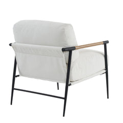 HAOYYE Leisure chair lounge chair velvet White color Sturdy Space-Saving Heavy Duty Modern Design Adults Dorm Room Easy Assembly Bedroom Furniture