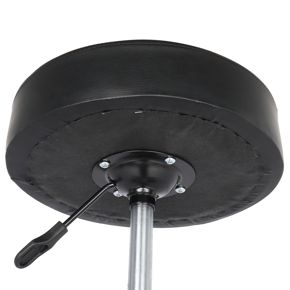 HAOYYE Black Round Bar Stool with 360 Degree Swivel and Rolling Casters, PU Leather Adjustable Height Seat, Comfortable and Durable Design for Home Office Salon Studio Use
