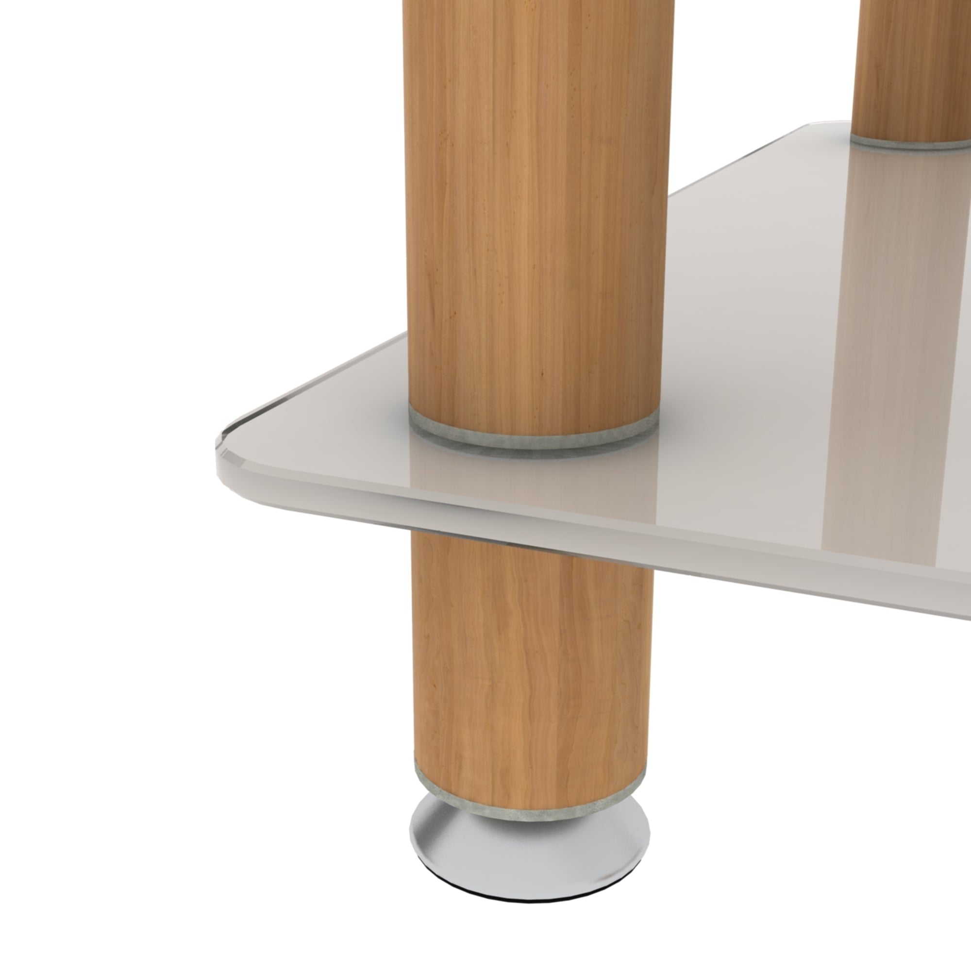 HAOYYE One Piece White And Oak Side Table with Two Tier Storage Shelf for Adults Dorm Room and Living Spaces Perfect as Nightstand, End Table or Sofa Table Featuring Heavy Duty Construction, Space Saving Functionality and Easy Assembly