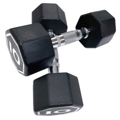 HAOYYE Premium 10 lbs Octagonal Dumbbell Set of 2 with Large Number Markings, Hard Chrome Plated Handles, Durable Non-Slip RPE Coating, Perfect for Strength Training, Push-Ups, Home Gym Workouts, and Full Body Fitness