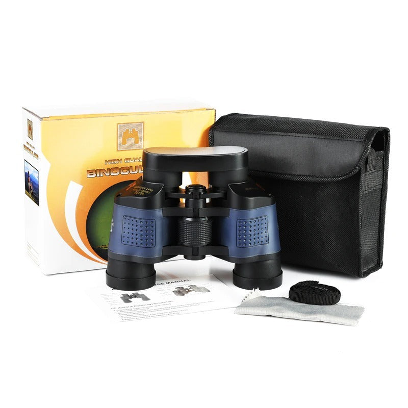 HAOYYE HD 60x60 Powerful Binoculars for Adults High Magnification Optical Telescope with Fixed Zoom LLL Night Vision Compact Design for Hunting Hiking Bird Watching and Outdoor Adventure Use