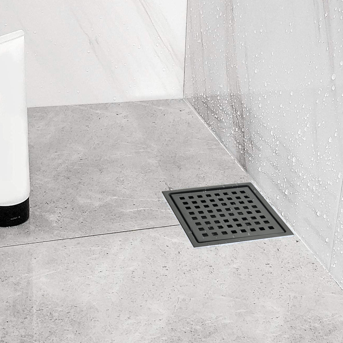 HAOYYE 6 Inch Square Shower Floor Drain Sturdy Space-Saving Heavy Duty Modern Design Adults Dorm Room Easy Assembly Bedroom Furniture