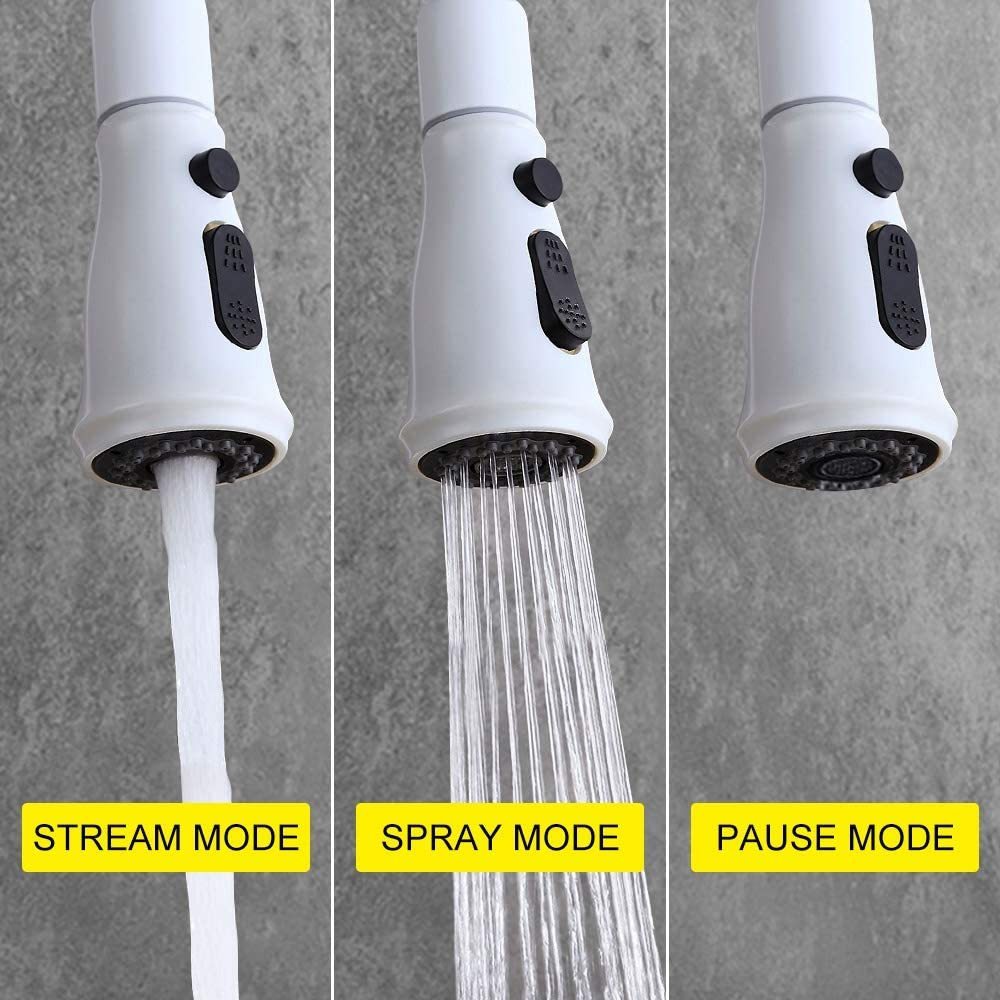 HAOYYE Kitchen Faucet with Pull Out Spraye Sturdy Space-Saving Heavy Duty Modern Design Adults Dorm Room Easy Assembly Bedroom Furniture