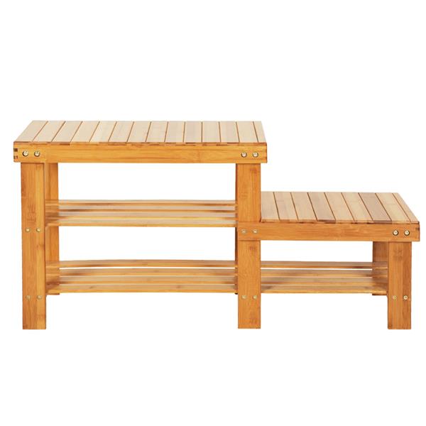 HAOYYE Bamboo Shoe Rack Wood Color Sturdy Design Durable Modern Organizer Practical Home Storage Solution Multifunctional Stylish Space-Saving Organizer for Living Room Entryway and Closet