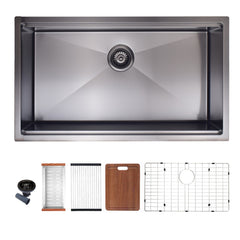 HAOYYE Workstation 32" L X 19" W Undermount Kitchen Sink With Accessories Sturdy Space-Saving Heavy Duty Modern Design Easy Assembly Durable Stylish Home Furniture Versatile