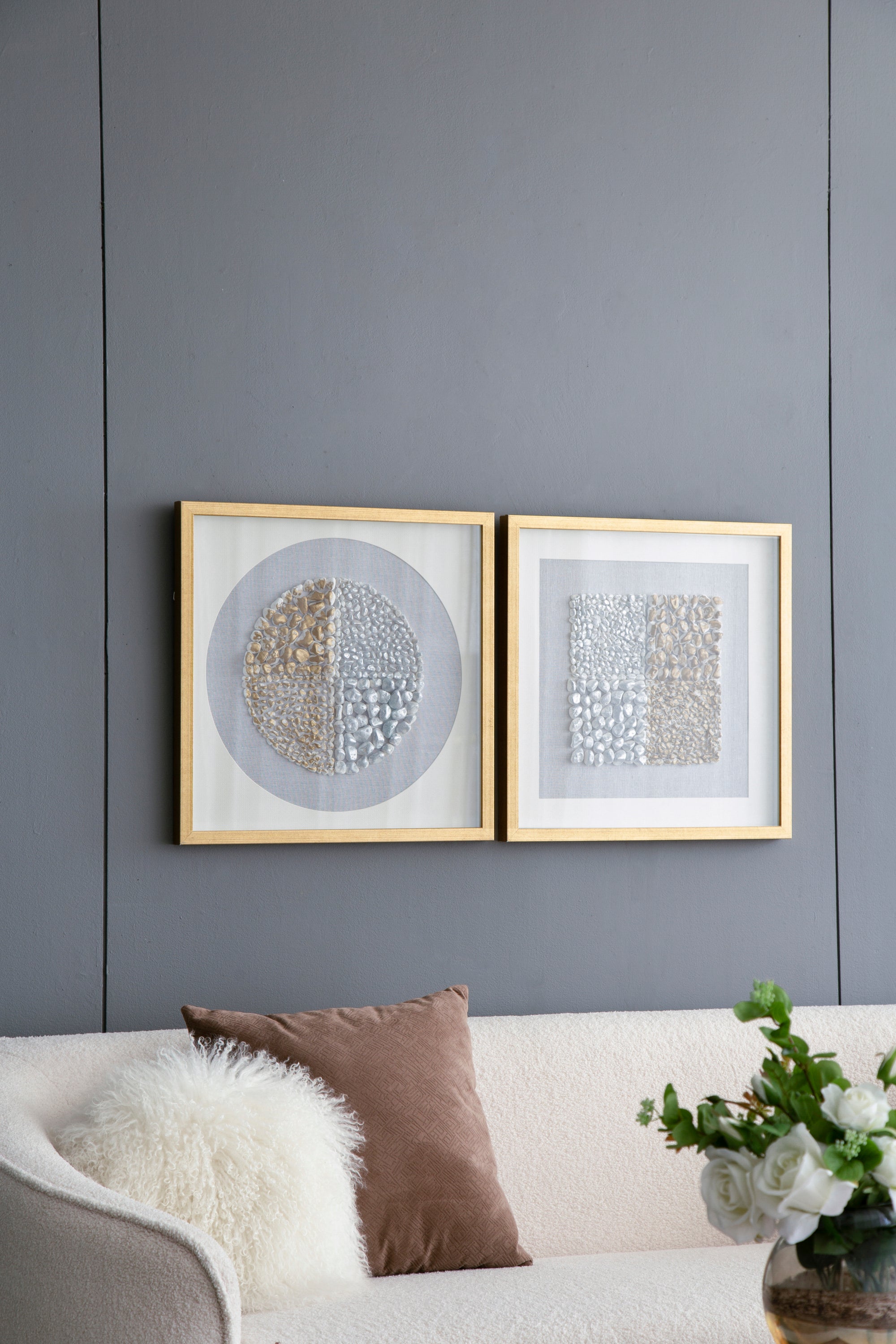 HAOYYE Set of 2 Shadow Box Wall Decor, Modern Design Wall Art Accent, Sturdy and Space-Saving, Dorm Room, and Living Room, Easy Assembly, Heavy Duty