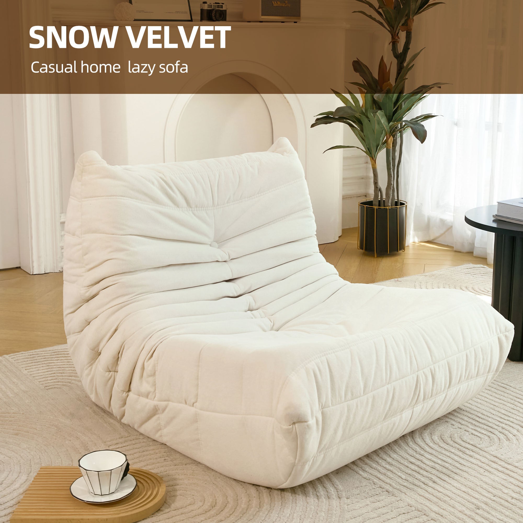 HAOYYE No-Installation Bean Bag Chair Big Beanbag Lounger Foam Chair for Home, Apartment, Living Room or Gaming Venue Durable Comfortable Modern Sofa in a Box with Sturdy Space-Saving Heavy Duty Design