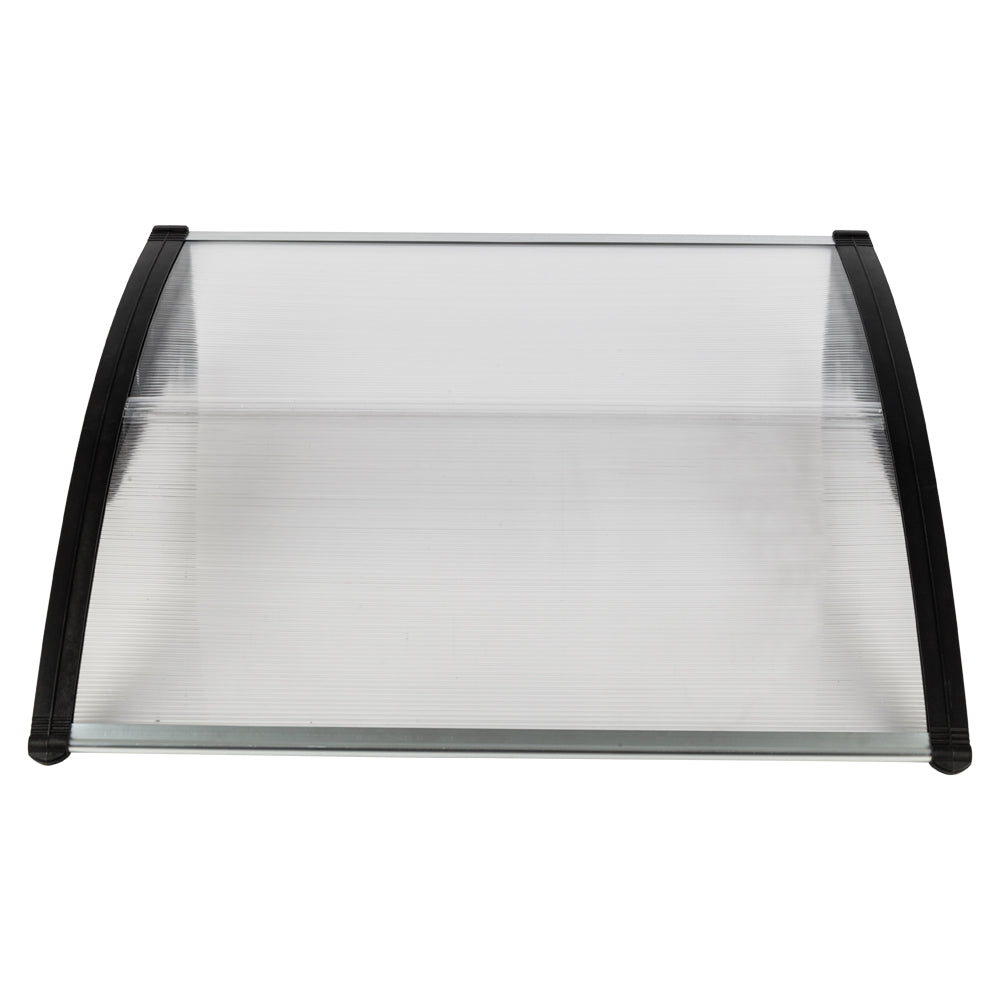 HAOYYE Black Door and Window Rain Cover Eaves Canopy, Durable ABS and Polycarbonate Construction with Aluminum Brackets, Easy to Install and Remove, Washable and Quick Dry, Perfect for Home Exterior Decoration and Weather Protection