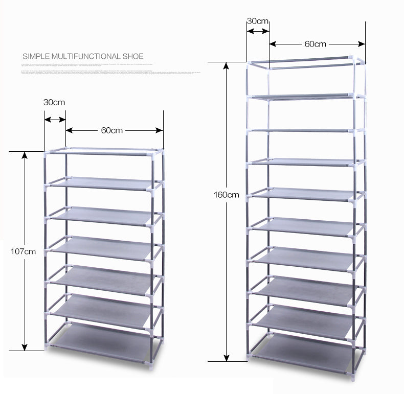 DE Direct HAOYYE Fashionable Space-Saving Shoe Rack with 9 Lattices Non-Woven Fabric Cover Freestanding Shoe Organizer for Closet Entryway Bedroom Durable Lightweight Design in Gray