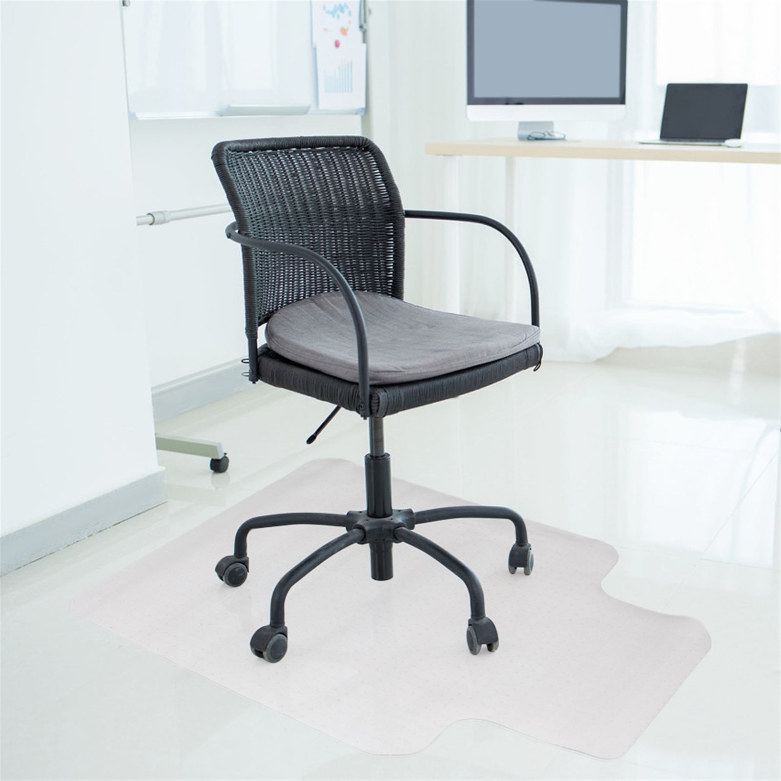HAOYYE Home-Use Protective Floor Mat for Chairs, Transparent and Durable, Space-Saving Organizer, Modern Design, Versatile Use, Premium Quality, Stylish Look, and Essential Home Storage Solution