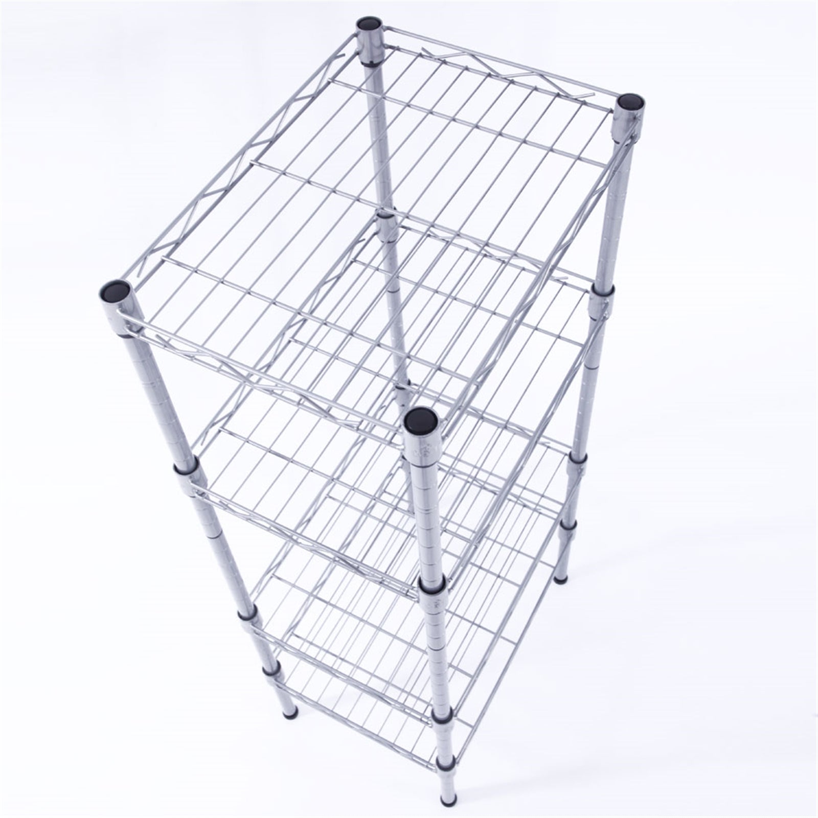 HAOYYE Rectangle Carbon Steel Storage Rack with 4 Adjustable Shelves, Silver Gray, Durable Space-Saving Organizer, Modern Design Versatile Use, Premium Quality Stylish Look, for Kitchen, Pantry, Garage, and Office Storage