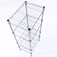 HAOYYE Rectangle Carbon Steel Storage Rack with 4 Adjustable Shelves, Silver Gray, Durable Space-Saving Organizer, Modern Design Versatile Use, Premium Quality Stylish Look, for Kitchen, Pantry, Garage, and Office Storage