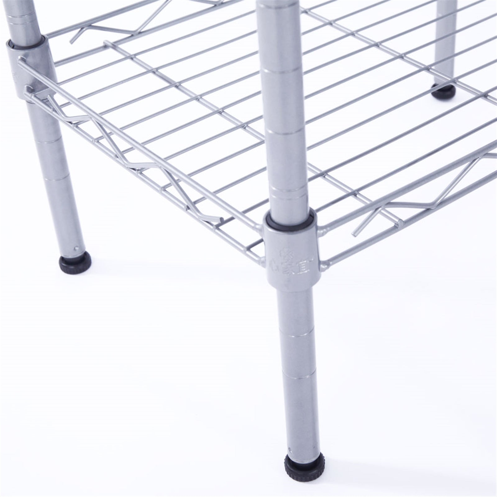 HAOYYE Rectangle Carbon Steel Storage Rack with 4 Adjustable Shelves, Silver Gray, Durable Space-Saving Organizer, Modern Design Versatile Use, Premium Quality Stylish Look, for Kitchen, Pantry, Garage, and Office Storage