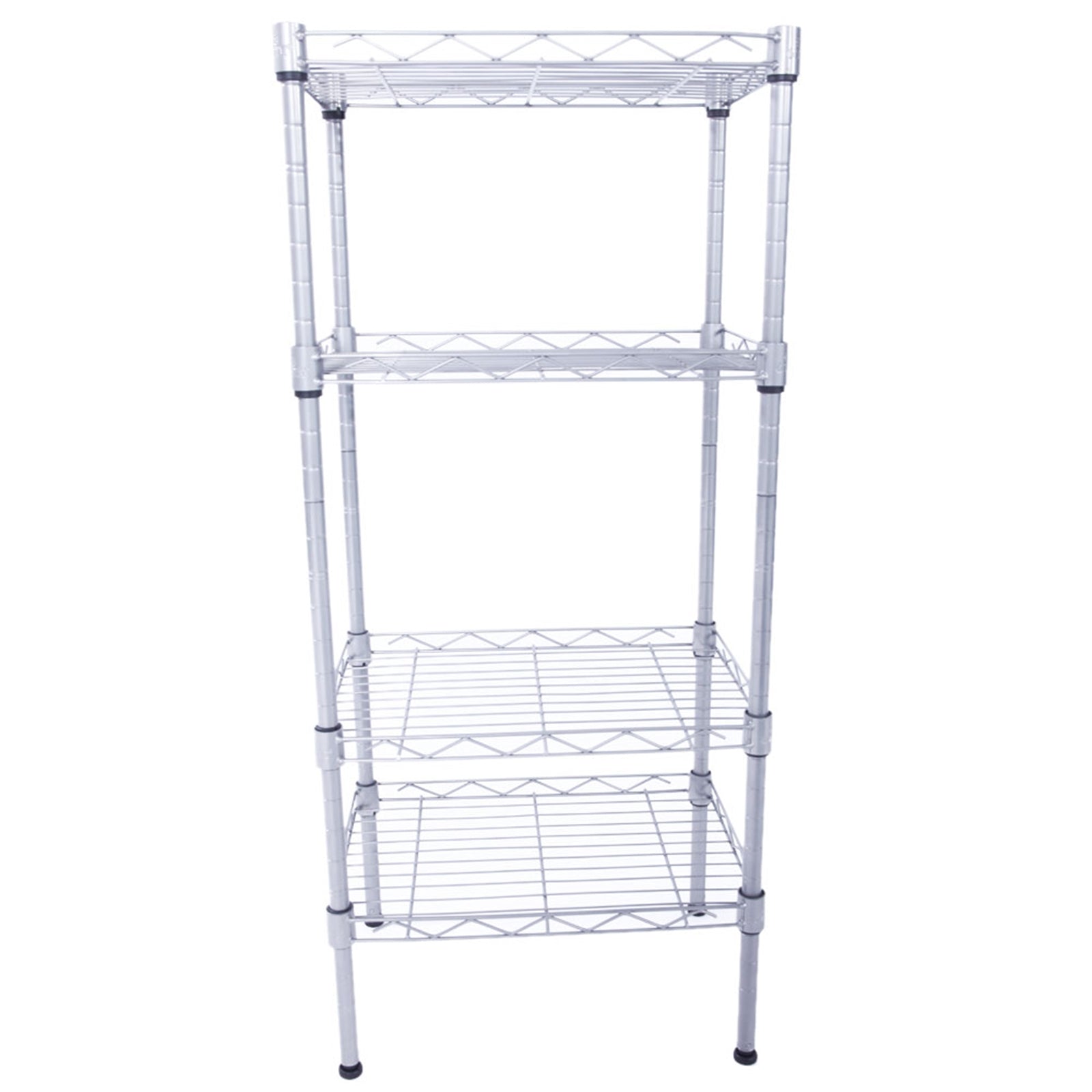 HAOYYE Rectangle Carbon Steel Storage Rack with 4 Adjustable Shelves, Silver Gray, Durable Space-Saving Organizer, Modern Design Versatile Use, Premium Quality Stylish Look, for Kitchen, Pantry, Garage, and Office Storage