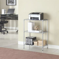 HAOYYE Concise 3-Tier Carbon Steel & PP Storage Rack – Durable Silver Organizer With Adjustable Shelves, Space-Saving Design For Kitchen, Garage, Office, And Home Use – Sturdy, Rust-Resistant, Modern And Stylish, Easy Assembly, Premium Quality
