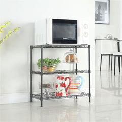 HAOYYE Concise 3-Layer Carbon Steel & PP Storage Rack, Black, Soft Cozy Warm Flannel Fleece Home Decor, Luxury Comfortable Unique Design, Premium Quality Decorative Storage Solution for Living Room, Office, Kitchen, or Bedroom