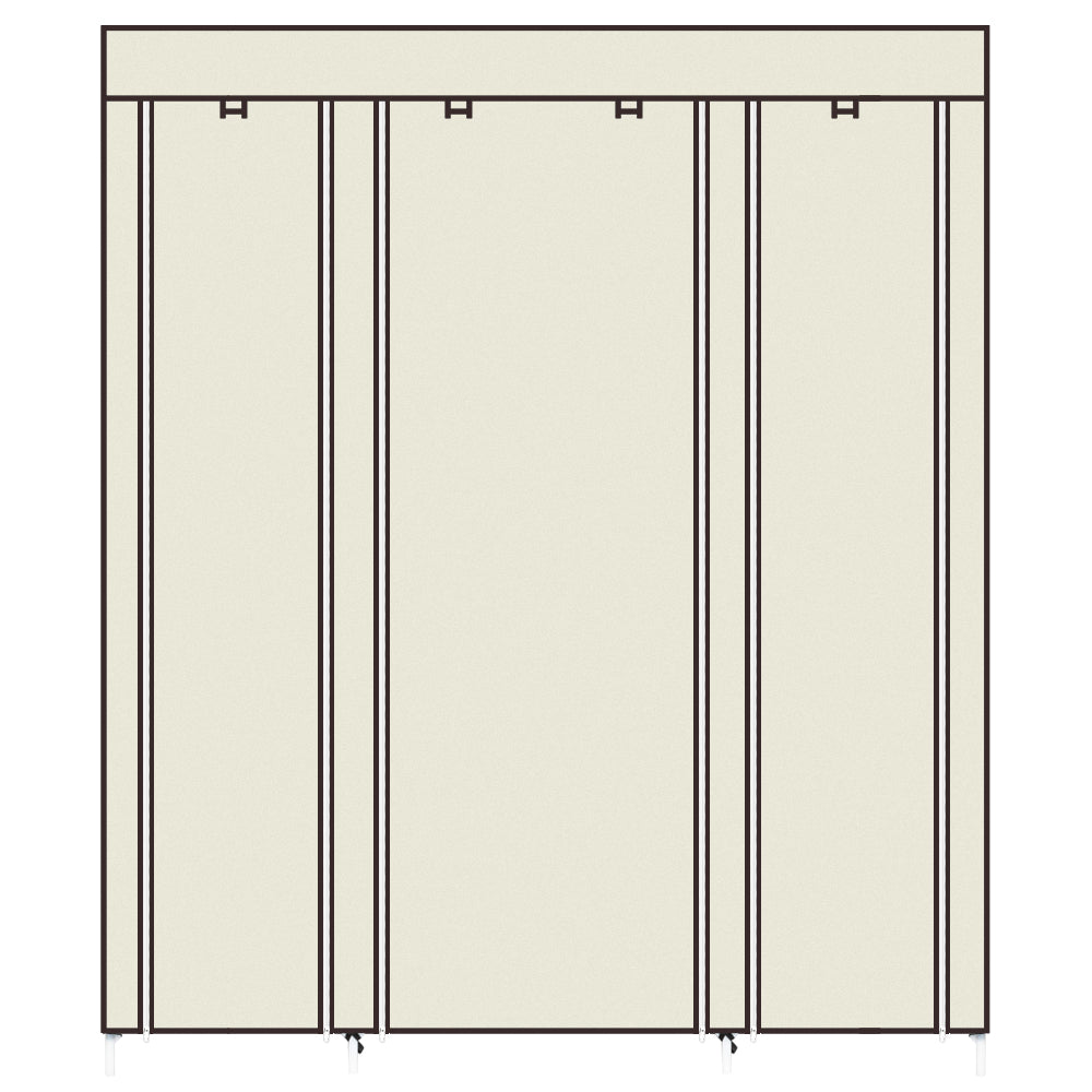 HAOYYE 69" Portable Clothes Closet Wardrobe Organizer, Non-Woven Fabric, Extra Strong and Durable, Beige, Space-Saving Storage Solution, Modern Design for Bedroom, Easy to Assemble, Stylish and Versatile Storage Cabinet for Clothing and Accessories