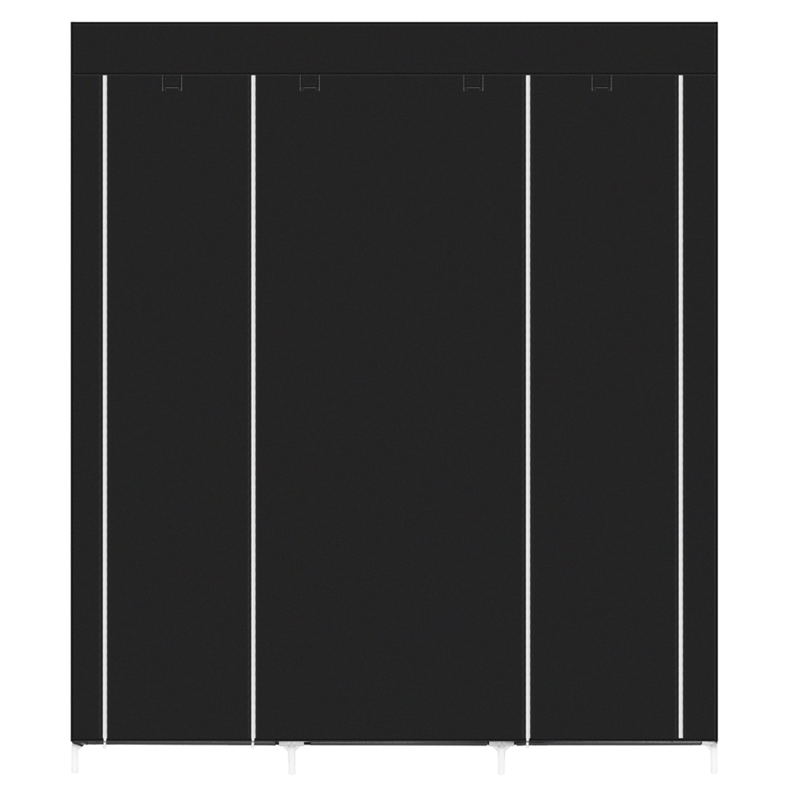 HAOYYE Portable Clothes Closet Non-Woven Fabric Wardrobe with Double Rods, Durable Black Space-Saving Storage Organizer, Modern Design, Versatile Use, Premium Quality, and Stylish Look