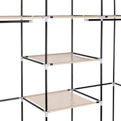 HAOYYE 69" Portable Clothes Closet with Double Rod, Non-Woven Fabric Wardrobe, Durable Space-Saving Organizer, Modern Design Storage Solution for Bedroom, Closet, Living Room, or Entryway, Premium Quality, Stylish Look for Versatile Use