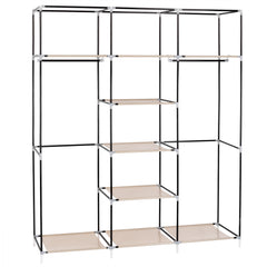 HAOYYE 69" Portable Clothes Closet with Double Rod, Non-Woven Fabric Wardrobe, Durable Space-Saving Organizer, Modern Design Storage Solution for Bedroom, Closet, Living Room, or Entryway, Premium Quality, Stylish Look for Versatile Use