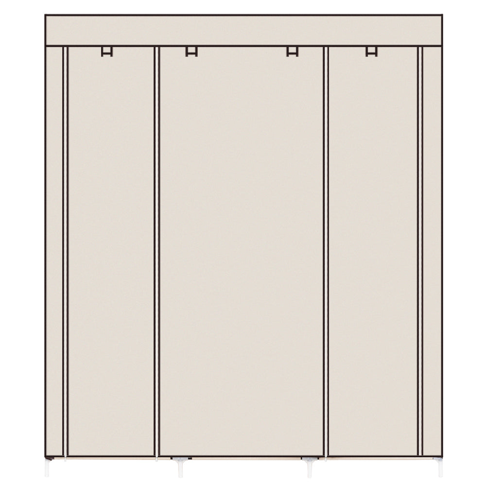 HAOYYE 69" Portable Clothes Closet with Double Rod, Non-Woven Fabric Wardrobe, Durable Space-Saving Organizer, Modern Design Storage Solution for Bedroom, Closet, Living Room, or Entryway, Premium Quality, Stylish Look for Versatile Use