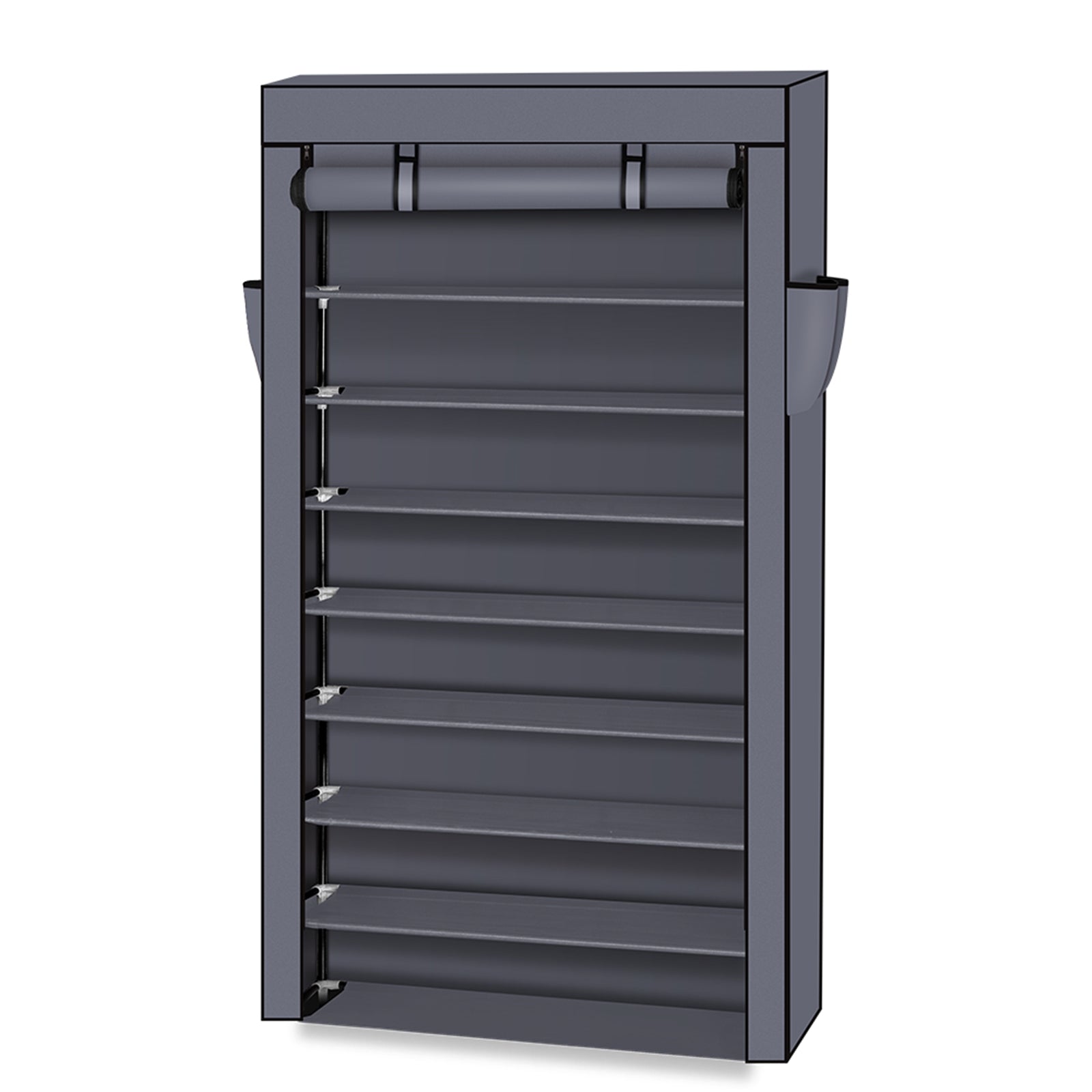 HAOYYE 10-Tier Shoe Rack with Dustproof Cover, Durable and Space-Saving Shoe Storage Organizer, Modern Design and Premium Quality, Stylish and Versatile Shoe Cabinet for Home Closet Organization