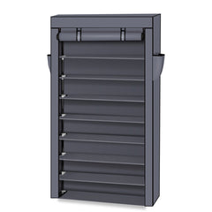 HAOYYE 10-Tier Shoe Rack with Dustproof Cover, Durable and Space-Saving Shoe Storage Organizer, Modern Design and Premium Quality, Stylish and Versatile Shoe Cabinet for Home Closet Organization