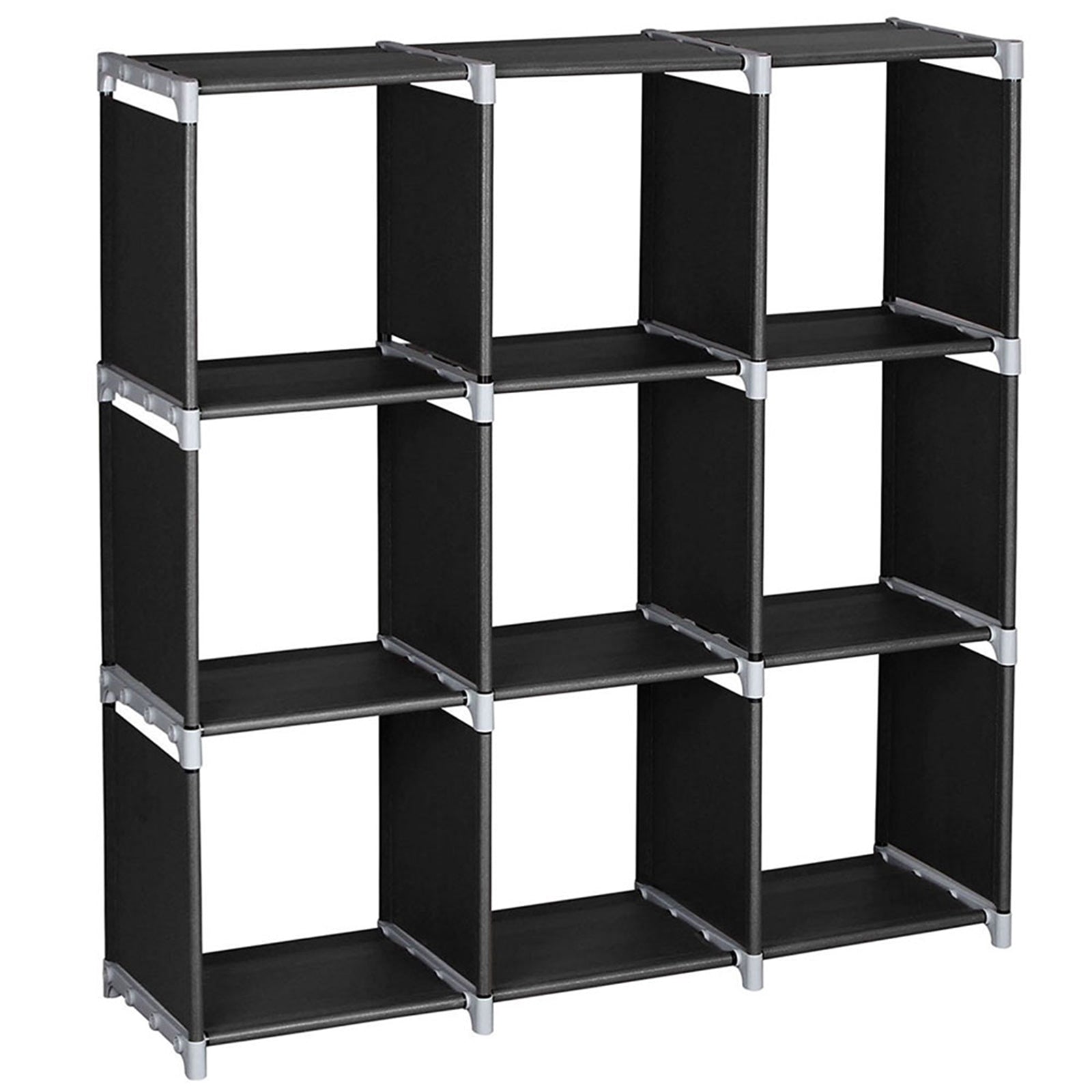 HAOYYE Multifunctional Assembled 3 Tiers 9 Compartments Storage Shelf Black soft cozy warm flannel fleece home decor luxury comfortable unique design premium quality decorative