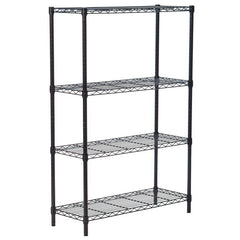 HAOYYE 4-Layer Plastic Coated Iron Shelf, Black, Soft Cozy Warm Flannel Fleece Home Decor, Luxury Comfortable Unique Design, Premium Quality Decorative Storage Unit for Living Room, Office, or Kitchen, Durable and Stylish Organization Solution