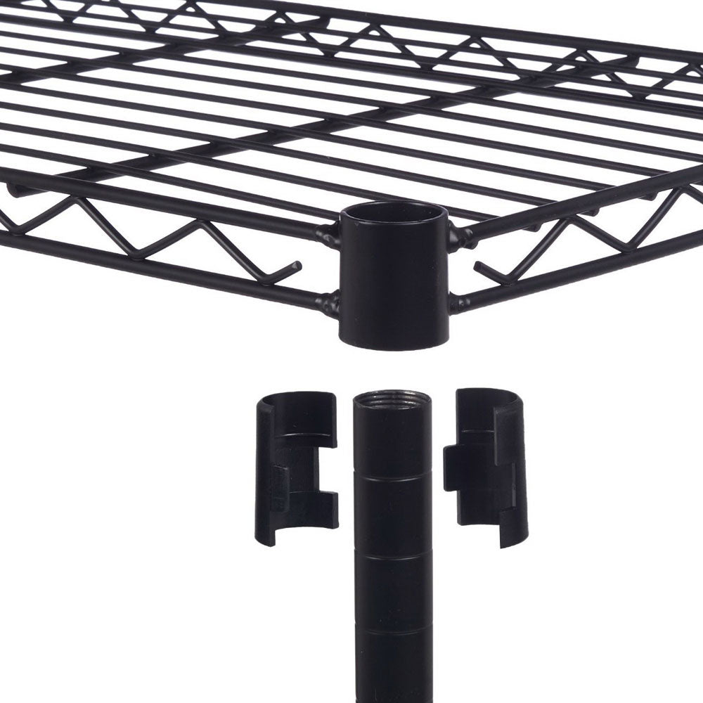 HAOYYE 4-Layer Plastic Coated Iron Shelf, Black, Soft Cozy Warm Flannel Fleece Home Decor, Luxury Comfortable Unique Design, Premium Quality Decorative Storage Unit for Living Room, Office, or Kitchen, Durable and Stylish Organization Solution