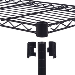 HAOYYE 4-Layer Plastic Coated Iron Shelf, Black, Soft Cozy Warm Flannel Fleece Home Decor, Luxury Comfortable Unique Design, Premium Quality Decorative Storage Unit for Living Room, Office, or Kitchen, Durable and Stylish Organization Solution