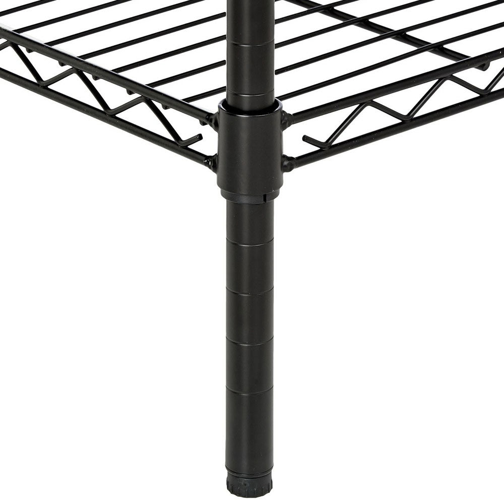 HAOYYE 4-Layer Plastic Coated Iron Shelf, Black, Soft Cozy Warm Flannel Fleece Home Decor, Luxury Comfortable Unique Design, Premium Quality Decorative Storage Unit for Living Room, Office, or Kitchen, Durable and Stylish Organization Solution