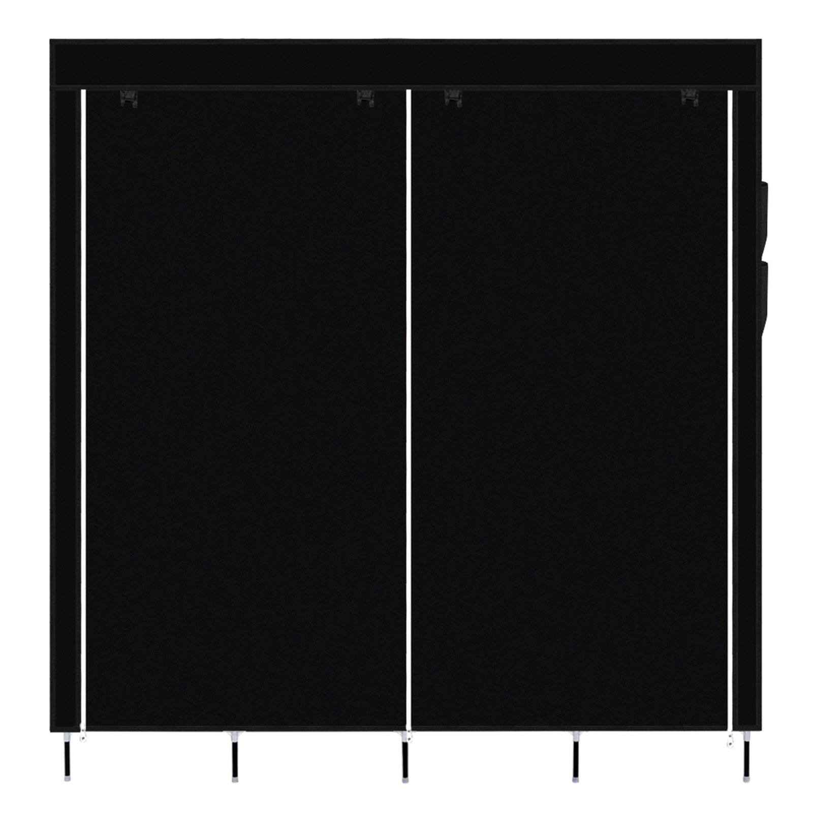 HAOYYE Portable Clothes Closet Wardrobe With 12 Shelves And 4 Side Pockets, Black Non-Woven Fabric Storage Organizer, Durable And Space-Saving Design, Modern Wardrobe For Bedroom, Versatile Use For Clothes And Accessories, Premium Quality And Stylish Look