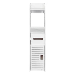 HAOYYE Bathroom Storage Shelf with Drawer and Multi-Compartment Organizer, Waterproof and Anti-Rot, White, Soft Cozy Warm Flannel Fleece Home Decor, Luxury Comfortable Unique Design, Environmental-Friendly Premium Quality Decorative Cabinet