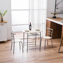 HAOYYE Breakfast Table Set Natural Durable Design Sturdy Multifunctional Modern Space-Saving Stylish Storage Solution Practical Organizer for Kitchen or Dining Room