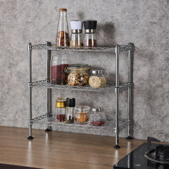 HAOYYE 3-Tier UltraZinc Cabinet Organizer with Soft Cozy Warm Flannel Fleece Home Decor, Luxury Comfortable Unique Design, Premium Quality Decorative Storage Rack for Kitchen, Bathroom, Office, Living Room, Stylish Home Storage Solution